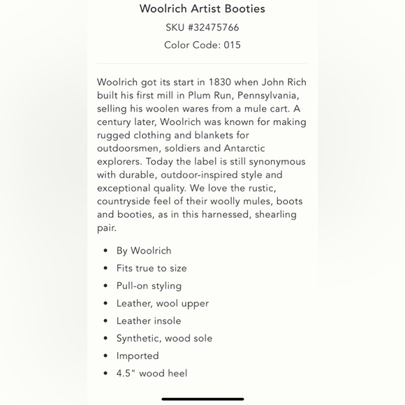 ANTHROPOLOGIE X WOOLRICH Artist Booties 7.5 - Picture 3 of 16